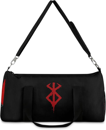 Anime Gym Bag for Women Men - Large Capacity Waterproof Workout Fitness Travel Sports Bags Fashion Street Camping ExpandaCLe Carry On Duffle Bag For Couple (Black Berserk) PTY