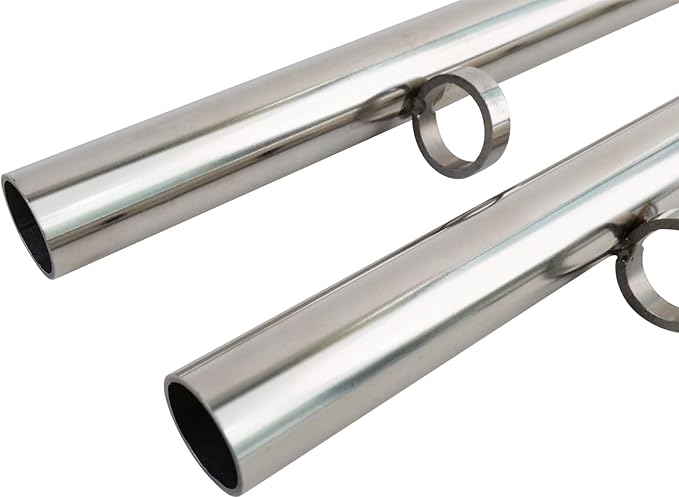 Spreader Bar Silver Heavy Duty Stainless Steel Adjustable Bar with 2 Fixed Rings, Yoga Training Fitness Gear, Workout Bar,Sports Gym Kit