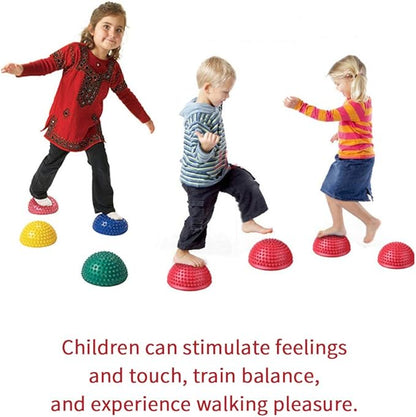 YEIBOBO ! Sensory Balance Pods Hedgehog Stability Balance Trainer Dots for Kids and Adults- Set of 6 Half Dome Stepping Stones for Exerise