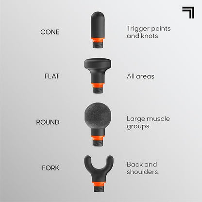 Sharper Image PowerBoost Circuit Massage Gun| Deep Tissue Percussion Massager with 6 Speeds| 4 Attachments| Quiet Brushless Motor| Cordless Muscle Recovery Tool with Carry Case
