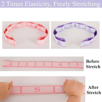 Elastic Yoga Stretching Strap with Loops, CEILIWEN Stretch Straps for Physical Therapy, Pilates Stretch Band, Elastic Exercise Bands, Leg Stretching Strap, Stretch Resistance Bands for Exercise