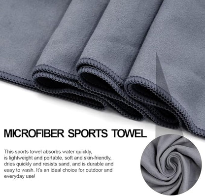 Quick D. Microfiber Gym Towels 16x27 Inch – 5 Pack, Quick Dry, Soft & Absorbent Workout Towels for Gym, Sports & Fitness (Grey)