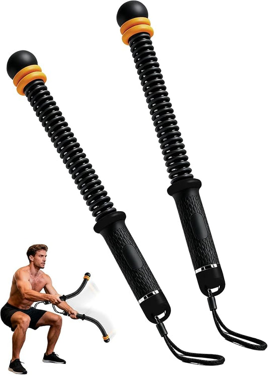 Ropeless Battle Ropes- Adjustable Portable Low-Impact Workout Equipment for Home Gym, Fitness Equipment for HIIT, Cardio & Muscle Training, Fat Burning for Men, Women & Fitness Enthusiasts (Black)