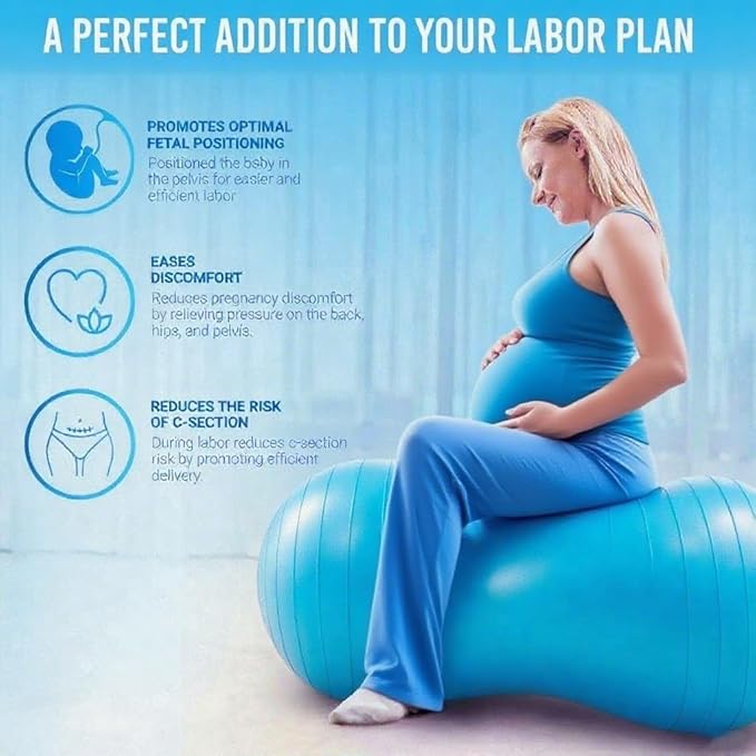 Exercise Stability Peanut Yoga Ball with Pump, Ball Plug, Used for Kids, Gym, Birthing for Pregnancy