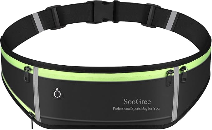 Slim Running Belt Fanny Packs for Women & Men Runners Pouch Waist Pack Phone Holder Large Crossbody Runners Bag Gear Accessories for Running Hiking Traveling Sports Adjustable Strap