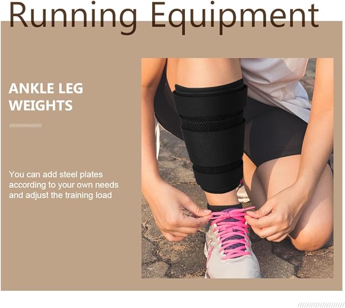 Toyvian Adjustable Running Ankle Weights with Steel Plate 1 Pair 1kg Leg Weights for Women Men Sandbags for Fitness Exercise and Strength Training