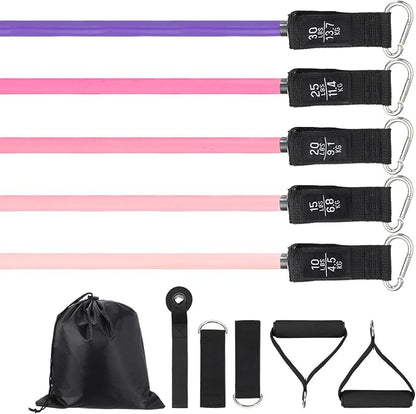 Resistance Bands Set, Exercise Bands for Working Out with Door Anchor/Handle/Ankle Strap/Pouch