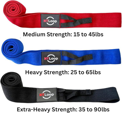 Long Fabric Resistance Band with Door Anchor - Full Body Resistance Band for Working Out and Physical Therapy - Heavy Strength Exercise Band