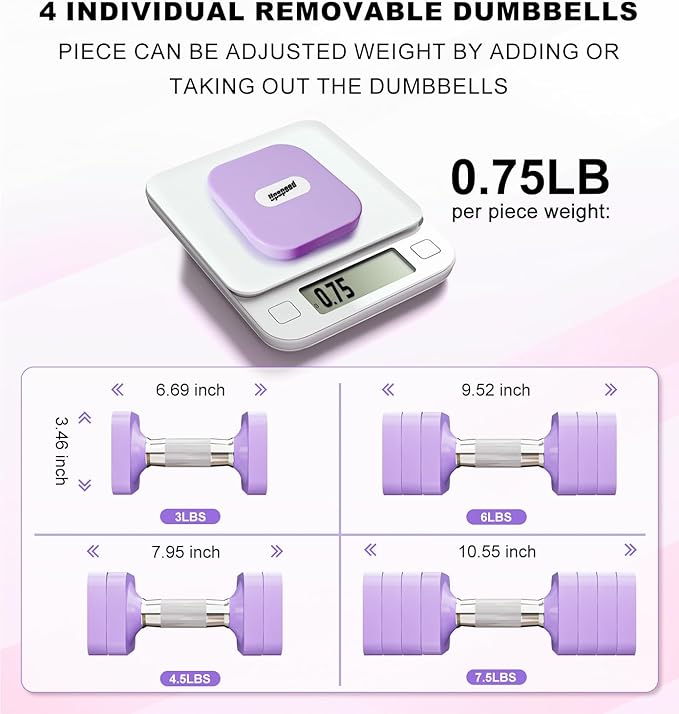 15LB 20LB 30LB 40LB 50LB Adjustable Dumbbell Set Free Weights Dumbbells Set for Women Men Hand Weights Sets Adjust Dumbbell Weight Sets for Home Gym Exercise Workout Strength Training Equipments