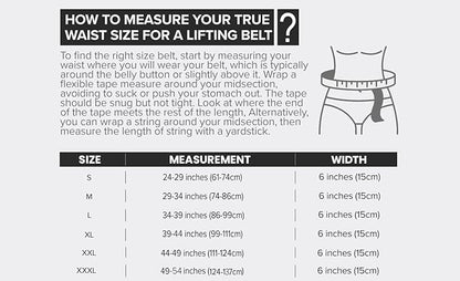 Weight Lifting Belt - 6-inch Padded Leather Weight Belt - Heavy Duty And Comfortable Back Support For Heavy Weightlifting and Fitness