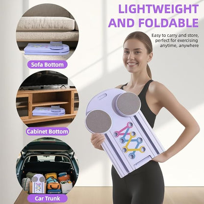 Pilates Board,Portable Home Gym for Women,Multifunctional Pilates Workout Equipment Include Ab Board, Ab Core Trainer,Resistance Bands,Abs Core Workout Equipment