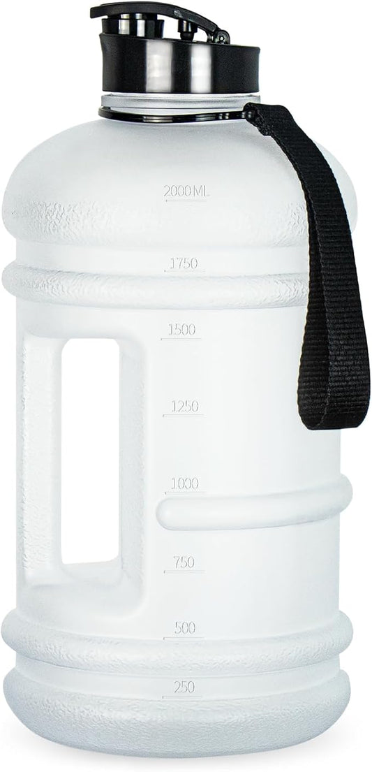 TOOFEEL 2 Liter Water Bottles - Big Water Jugs - 2.2L 74oz LeakProof - Clear Matte