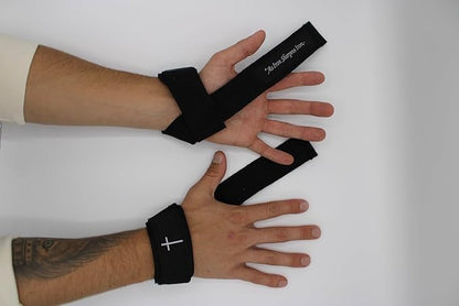 Powerlifting Christian Wrist Straps, Soft Cotton Blend Lifting Straps for Weightlifting, Gym Wrist Support for Deadlifts, Rows, and Pulling Exercises (Pair)