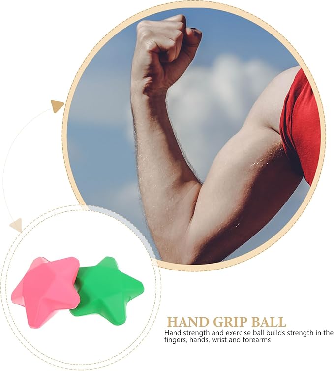 BESPORTBLE Finger Exercise Ball Hand Grip Strength Trainer, 4pcs Star Shaped Hand Grip Ball Finger Resistance Exercise Squeezer for Adults Hand Workout