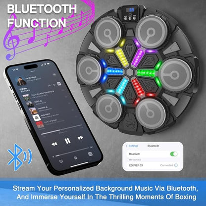 Music Boxing Machine Sport Toys for Kids and Adults,Wall Mounted Bluetooth Smart Punching Target,Training Pad Toy with Boxing Glove,Ideas Toys for Boys Girls Kids 3 4 5 6 7 8 9 10 11 12+ Years Old
