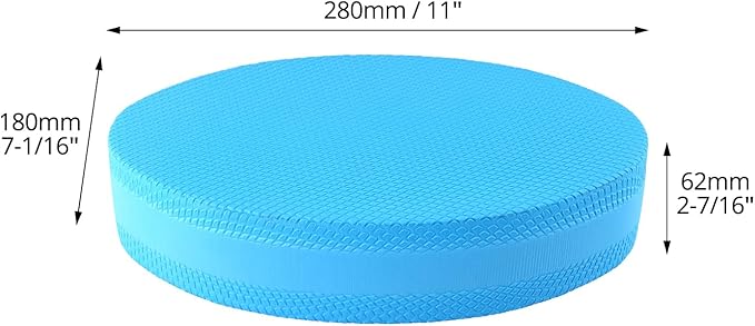 QWORK Stability Trainer Pad - Blue Foam Balance Exercise Cushion for Therapy, Yoga, Pilates, and Fitness - Supports Ankle Stability