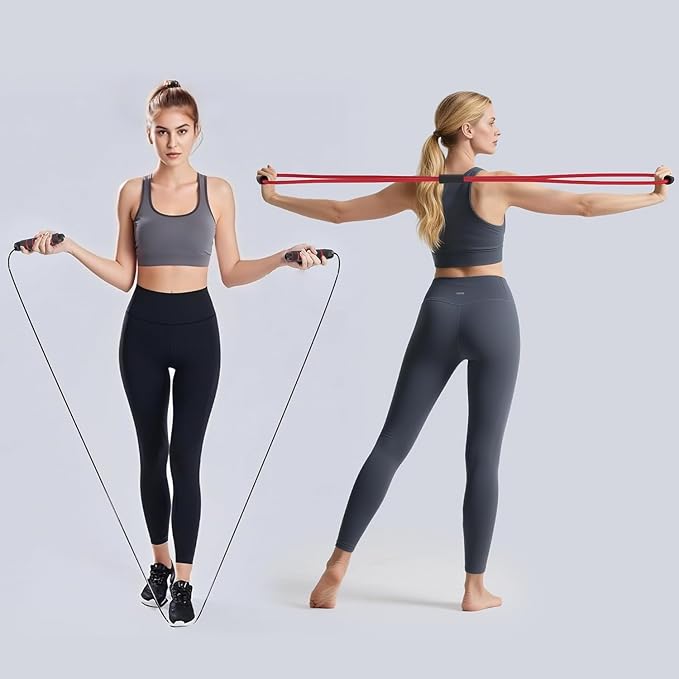 Readaeer Ab Roller Wheel, Ab Exercise Wheels Kit with Ab Roller, Resistance Bands, Knee Mat, Jump Rope, Push-Up Bar