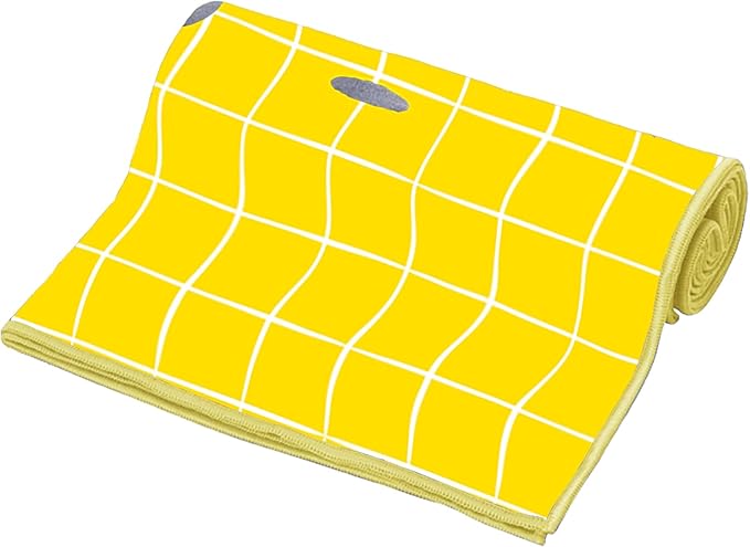 Private Island Hot Yoga Beach Mat Towel Non Slip Recycling Microfiber Quick Dry Compact Sand Water Sports Gym Picnic Blanket Outdoor Camping 24”x68” (YELLOWBROWNY, Large)
