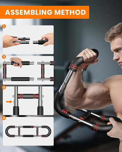 Upgraded Twister Arm Trainer, Adjustable Chest Workout Equipment, Portable Arm Exerciser for Upper Body Strength Training, Detachable Power Twister Bar for Home Gym Fitness