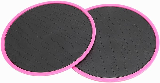 Core Sliders for Full Body Workout, Dual Sided Discs, Compact 7 Inch Round Black - Portable Design, Multi Surface Use, Ideal for Home and Gym Exercise