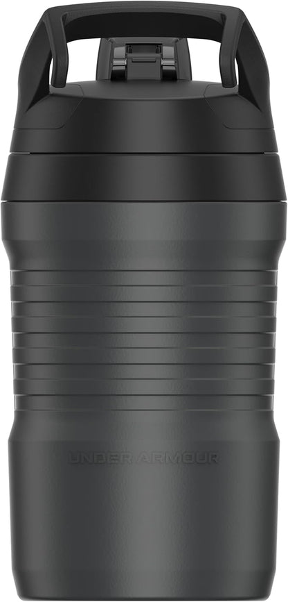 Under Armour 32 oz Insulated Water Bottles - Sports Water Jug with Fence Hook, Leak Resistant for Baseball, Football & More, 32 oz Insulated, Jet Grey/Black