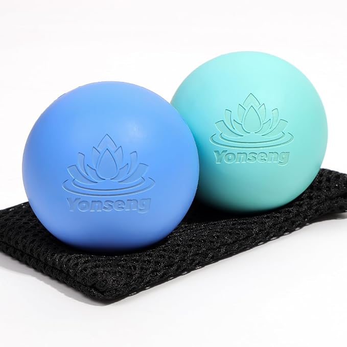 Natural Rubber Physical Massage Therapy Ball Set Physical Massage Ball Therapy Equipment for Myofascial Release, Trigger Point Therapy, Muscle Soreness Deep Tissue Massage Balls(2 Pack)