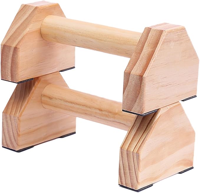 Solid Wood Handstand Bars and Push-up Support Set for Muscle Training, Non-slip Parallettes Push up Stand Exercise Equipment for Home Calisthenics and Strength Workouts