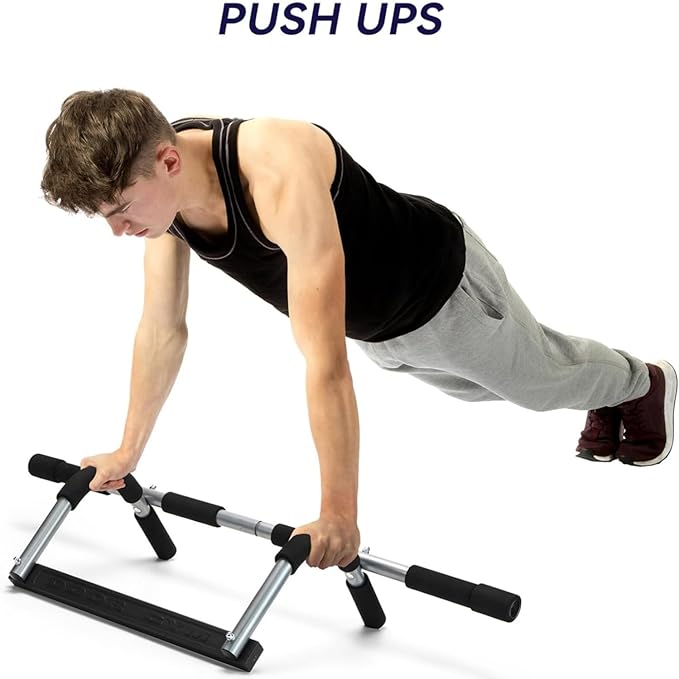 Upgrade Pull Up Bar for Doorway - Max Capacity 330 lbs, Portable Upper Body Workout Bar for Strength Training