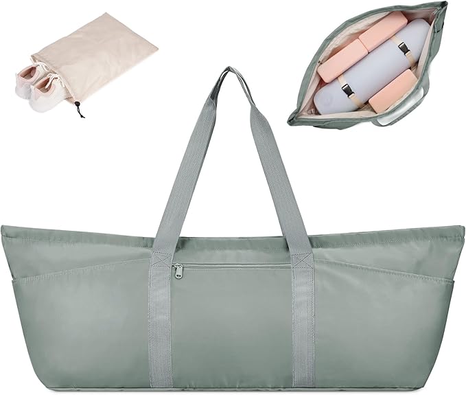Large Yoga Mat Bag with Shoes Compartment and Wet Pocket Ladies Pilates Gym Tote Bag with Yoga Mat Holder Strap for Women Men Workout Carrier Stuff Accessories