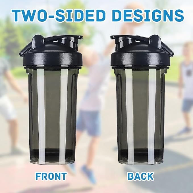 Custom Shaker Bottles 18 oz Personalized Leak Proof Sports Shaker Cups with Your Own Logo Name Photo, Perfect for Gym, Travel, Outdoor Sports, PureBlack