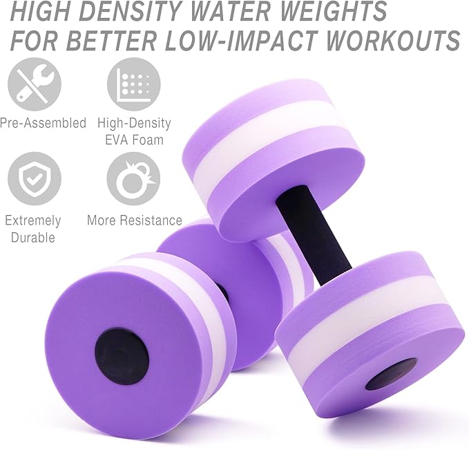 NEAGLORY 5 Pieces Water Aerobics Set, Aquatic Exercise Set Pool Fitness Equipment with Foam Dumbbell, Swim Kickboard, Pull Buoy, Aquatic Swim Belt for Water Workout