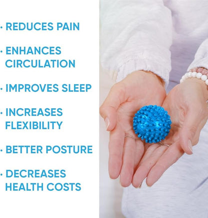 Dr. Cohen's acuball-Mini - Heatable Deep Tissue Massage Ball - Trigger Point Massage Therapy for Myofascial Release - Spiky Foot & Back Massager Ball for Targeted Pain Relief (Pack of 2)