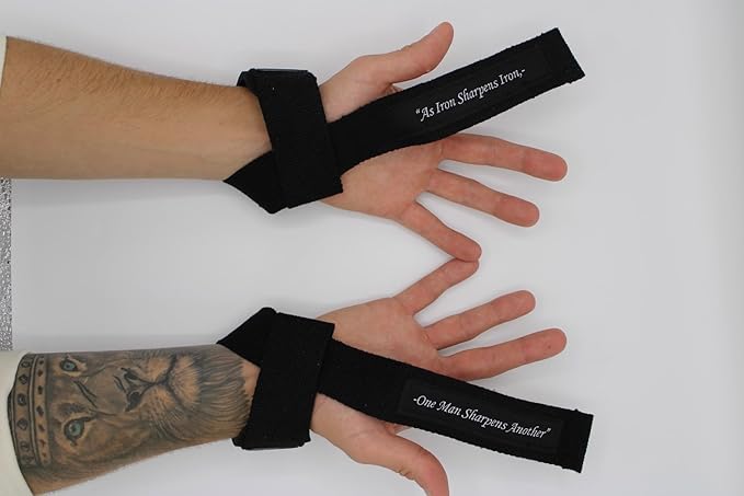 Powerlifting Christian Wrist Straps, Soft Cotton Blend Lifting Straps for Weightlifting, Gym Wrist Support for Deadlifts, Rows, and Pulling Exercises (Pair)