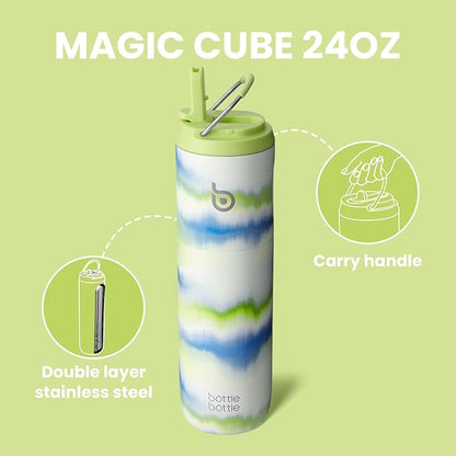 BOTTLE BOTTLE Insulated Water Bottle 24oz with Straw Lid and Handle for Sports Travel Gym Stainless Steel Water Bottles Double-Wall Vacuum Metal Leak Proof BPA-Free