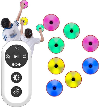 TsoLay Agile Reaction Speed Training Kit, Speed Drills Fitness Lights, 3/4/6/8/10 Light+1 Remote Control, 4 Modes, 270° Viewing Angle and 10cm Height Sensing Distance for Coaches, Gyms