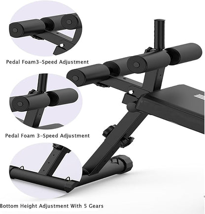Dumbbell Bench/Weightlifting Bench,Home Sit-up Fitness Equipment,Adjustable/Foldable Weight Bench,400kg Load Capacity for Home Gym