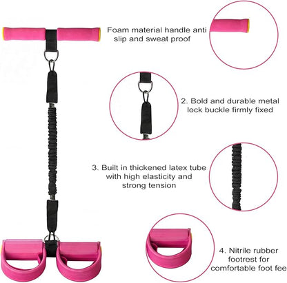 Upgraded Pedal Resistance Band with Handle - Fashion Puller Exercise Tool, Thickened Built-in Latex Tube Pedal Resistance Device & Soft Nitrile Rubber Anti-Slip Footrest for The Core/Arms