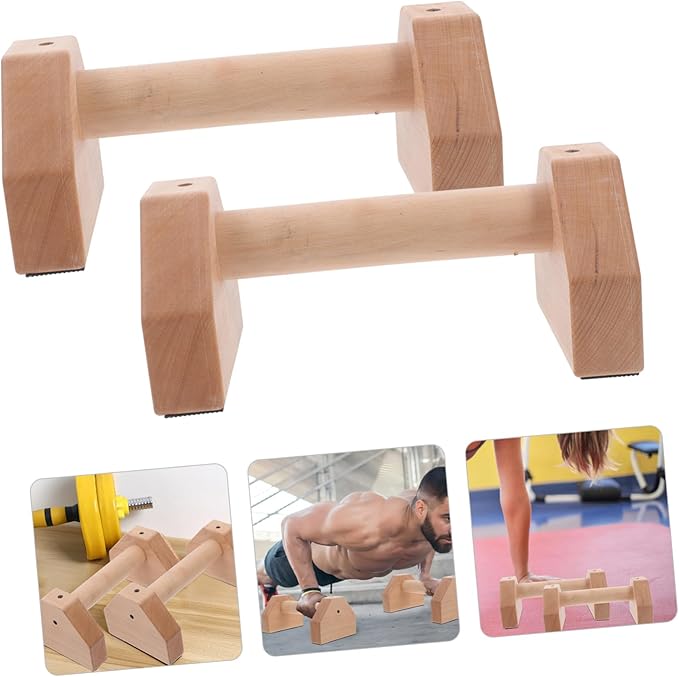 2pcs Ergonomic Pushup Handles Strength Training Stands Wooden Pushup Bar Abdominal Trainer
