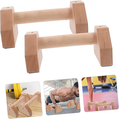 2pcs Ergonomic Pushup Handles Strength Training Stands Wooden Pushup Bar Abdominal Trainer