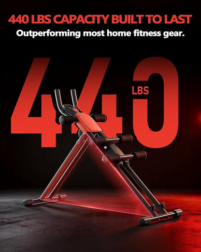Rigel Foldable Ab Machine, 5-Level Adjustable Core & Abdominal Trainer for Home Gym Workout, Heavy Duty Strength Training Equipment for Stomach & Waist, 330lbs Capacity