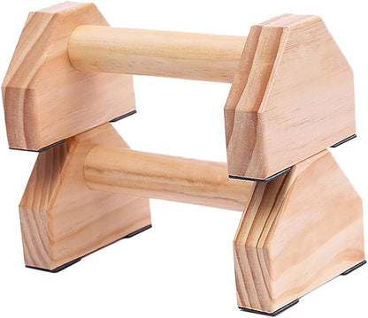 Generic Solid Wood Push-up Bars for Calisthenics Fitness Anti-slip Parallettes Stand for Muscle Training Easy Carry Home Workout Equipment Enhances Range of Motion and Wrist Comfort