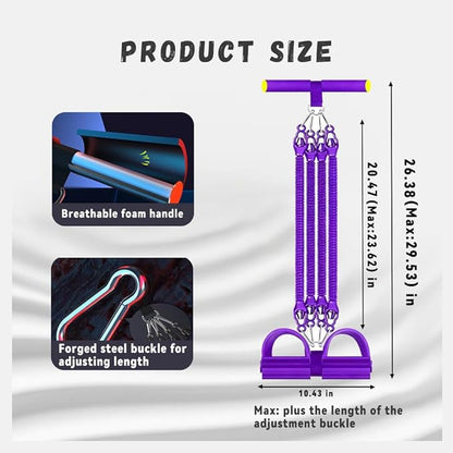 Multifunction Tension Rope Set,Upgraded Smart Stirrup Puller-Pedal Puller Tensioner Workout Bands Resistance with Abdomen/Waist/Leg/HIPS/Chest/Back