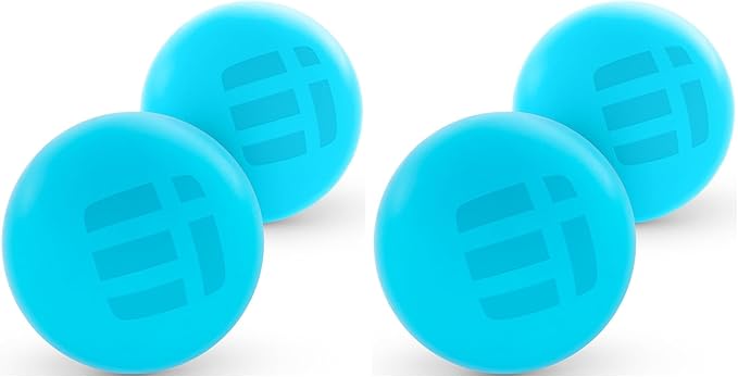 Massage Lacrosse Balls for Myofascial Release - Trigger Point Therapy Ball Set for Deep Tissue Relief - Foot Massage Ball Roller for Plantar Fasciitis - 4 Pack (Electric Blue)