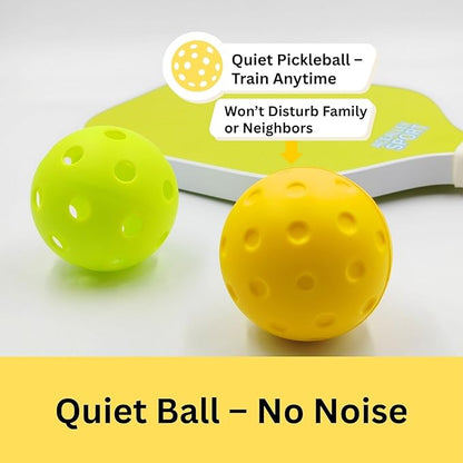 Pickleball Rebound Trainer with Quiet Ball – Door Frame Training Set for Indoor Solo Practice – Boost Reaction Time with Noise-Free Pickleball Anywhere, Great Gift for Beginners & Pros