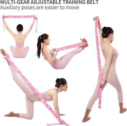 Yoga Strap with 10/12 Loops - Multi-Functional Stretch Band for Pilates, Dance, Gymnastics, Physical Therapy, Flexibility & Resistance Training, Ballet, Latin Workouts