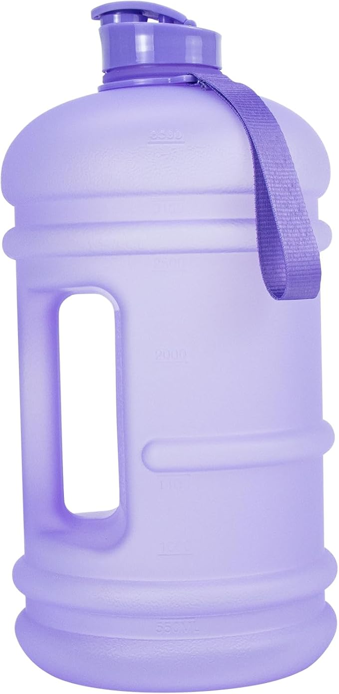 TOOFEEL 1 Gallon Water Bottle,Leakproof,Bpa Free,Dishwasher Safe,128 oz Large Water Jug wiht Handle,Travel & Camping & Sports & Gym Water Bottle For Men and Women - Matte Violet