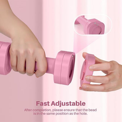 Zempox Adjustable Dumbbell Set of 2, 4 in 1 Free Weights Dumbbells Set for Women, Hand Weights for Women at Home, Each 2lb 3lb 4lb 5lb with TPU Soft Rubber Handle for Home Gym Exercise Training