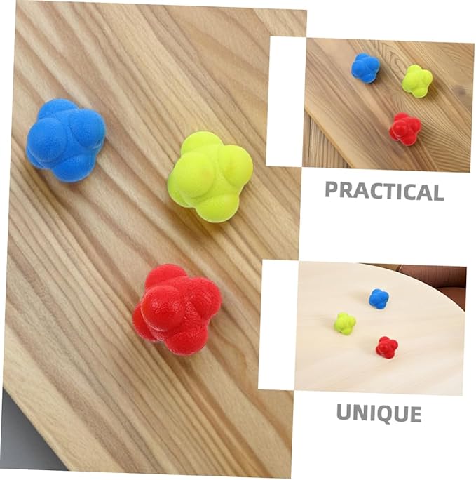 BESPORTBLE 6-Piece Hexagon Reflex Training Balls for Hand-Eye Coordination Agility and Reaction Speed for Kids Sports Practice and Fitness Training