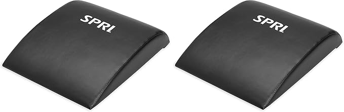 SPRI Ab Mat - Workout Mat Accessory for Abdominal Exercises, Sit-Ups, Crunches, Push-Ups, Core Training, and More - Portable Padded Shaped Mat with Curved Back Support for Toning Abs