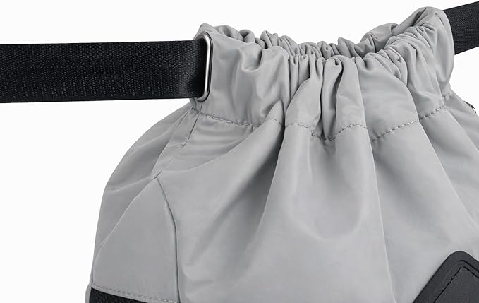 PPZ Drawstring Sports Backpack with Side Mesh Pockets, Lightweight Gym & Travel Bag with Water Bottle Holders for Fitness, Outdoor Activities and Daily Use – Gray